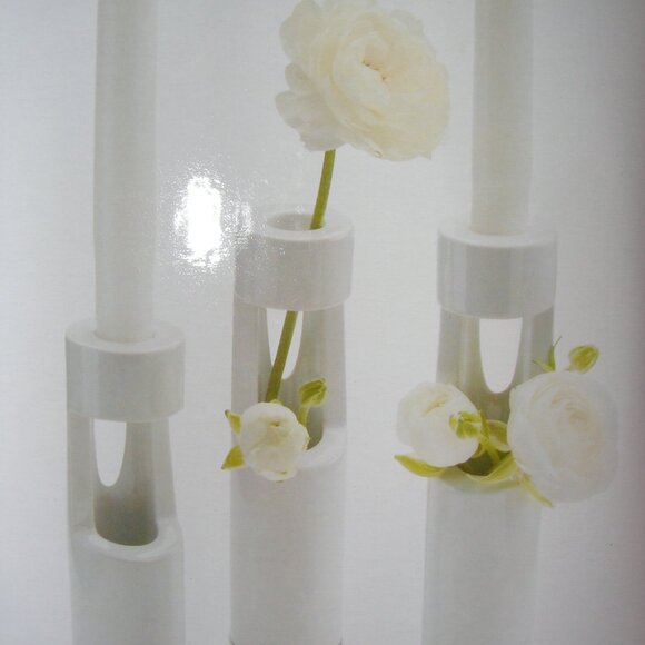 Mikasa Truck Bloom Set of 3 Vases White Ceramic - Picture 14 of 16